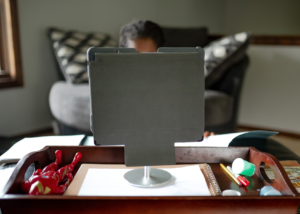 child in front of computer learning 