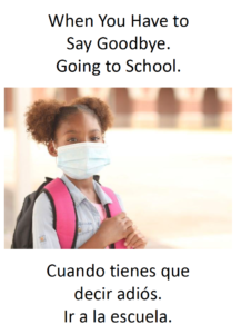 child at school in mask