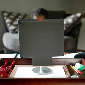 child in front of computer learning